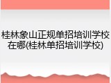 桂林象山正规单招培训学校在哪(桂林单招培训学校)