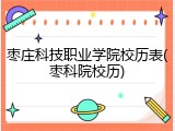 枣庄科技职业学院校历表(枣科院校历)