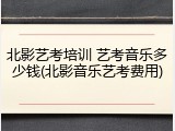 北影艺考培训 艺考音乐多少钱(北影音乐艺考费用)