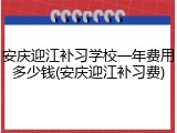 安庆迎江补习学校一年费用多少钱(安庆迎江补习费)