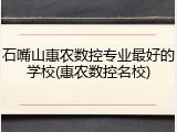 石嘴山惠农数控专业最好的学校(惠农数控名校)