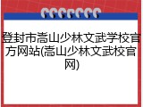 登封市嵩山少林文武学校官方网站(嵩山少林文武校官网)