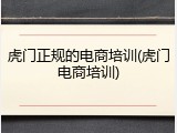 虎门正规的电商培训(虎门电商培训)