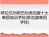 呼伦贝尔新巴尔虎右旗十大单招培训学校(新右旗单招学校)