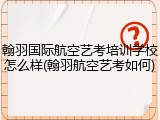 翰羽国际航空艺考培训学校怎么样(翰羽航空艺考如何)