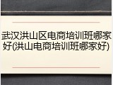 武汉洪山区电商培训班哪家好(洪山电商培训班哪家好)