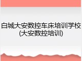 白城大安数控车床培训学校(大安数控培训)