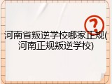 河南省叛逆学校哪家正规(河南正规叛逆学校)