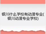 银川什么学校有动漫专业(银川动漫专业学校)