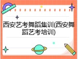 西安艺考舞蹈集训(西安舞蹈艺考培训)