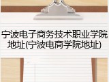 宁波电子商务技术职业学院地址(宁波电商学院地址)