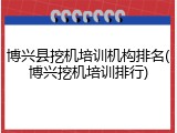 博兴县挖机培训机构排名(博兴挖机培训排行)