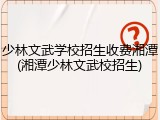 少林文武学校招生收费湘潭(湘潭少林文武校招生)