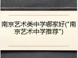 南京艺术类中学哪家好("南京艺术中学推荐")