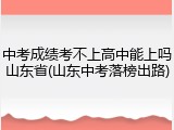 中考成绩考不上高中能上吗山东省(山东中考落榜出路)