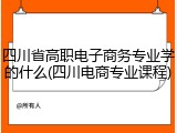 四川省高职电子商务专业学的什么(四川电商专业课程)