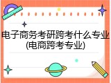 电子商务考研跨考什么专业(电商跨考专业)