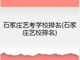 石家庄艺考学校排名(石家庄艺校排名)