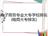 电子商务专业大专学校排名(电商大专排名)