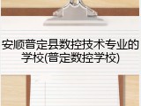 安顺普定县数控技术专业的学校(普定数控学校)