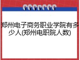 郑州电子商务职业学院有多少人(郑州电职院人数)