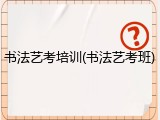 书法艺考培训(书法艺考班)