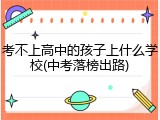 考不上高中的孩子上什么学校(中考落榜出路)