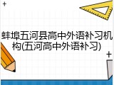 蚌埠五河县高中外语补习机构(五河高中外语补习)