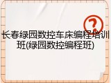 长春绿园数控车床编程培训班(绿园数控编程班)