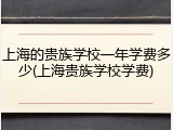 上海的贵族学校一年学费多少(上海贵族学校学费)