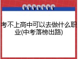 考不上高中可以去做什么职业(中考落榜出路)