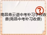 南昌青云谱中考补习学校收费(南昌中考补习收费)