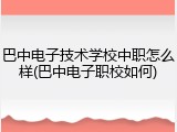 巴中电子技术学校中职怎么样(巴中电子职校如何)