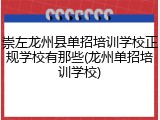 崇左龙州县单招培训学校正规学校有那些(龙州单招培训学校)