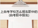 上自考学校怎么报名职中的(自考职中报名)