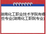 湖南化工职业技术学院有哪些专业(湖南化工职院专业)