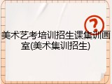 美术艺考培训招生课集训画室(美术集训招生)