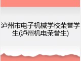 泸州市电子机械学校荣誉学生(泸州机电荣誉生)