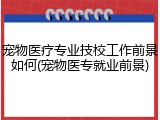 宠物医疗专业技校工作前景如何(宠物医专就业前景)