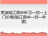 芜湖鸠江高中补习一对一上门价格(鸠江高中一对一补课)