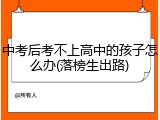 中考后考不上高中的孩子怎么办(落榜生出路)