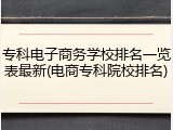 专科电子商务学校排名一览表最新(电商专科院校排名)