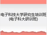 电子科技大学研究生培训班(电子科大研训班)