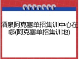 酒泉阿克塞单招集训中心在哪(阿克塞单招集训地)