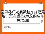 秦皇岛卢龙县数控车床短期培训班有哪些(卢龙数控车床培训)