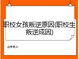 职校女孩叛逆原因(职校生叛逆成因)