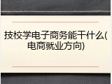 技校学电子商务能干什么(电商就业方向)