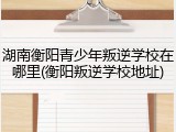 湖南衡阳青少年叛逆学校在哪里(衡阳叛逆学校地址)