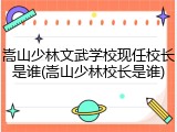 嵩山少林文武学校现任校长是谁(嵩山少林校长是谁)
