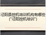 泾阳县挖机培训机构有哪些("泾阳挖机培训")